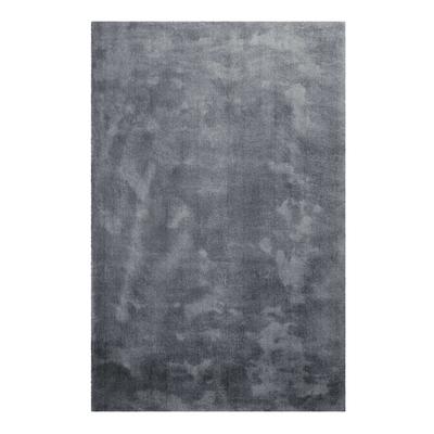 Teppich HOMIE LIVING "Sienna", grau (anthrazit), B:80cm H:20mm L:150cm, Polyester, Teppiche, Hochflor, Microfaser, uni, weich & kuschelig, Wohnzimmer, Schlafzimmer Image