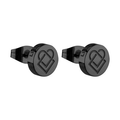 Paar Ohrstecker LIEBESKIND BERLIN "Schmuck Geschenk Edelstahl Ohrringe Keep Loving Herz, LJ-0816-E-07", schwarz, Ohrringe, Damen, Edelstahl Image