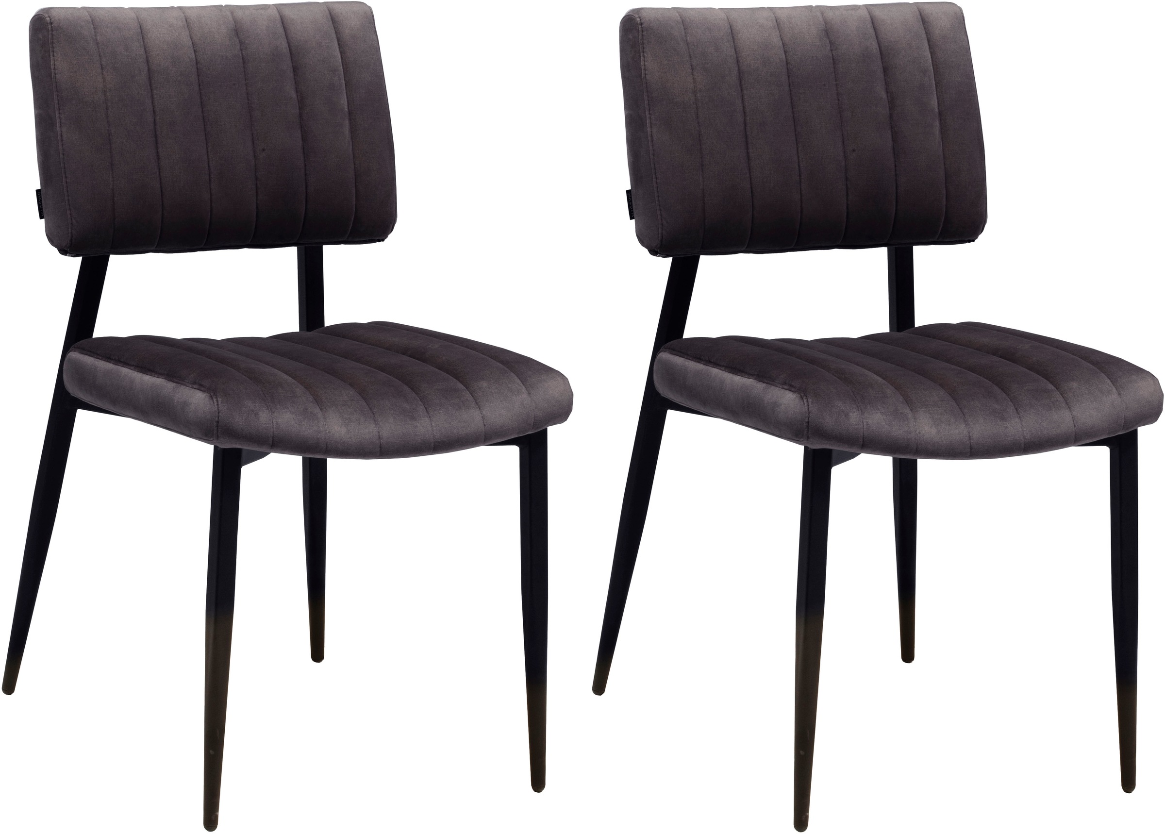 Esszimmerstuhl OMG DESIGN "Ivan", grau (anthracit, schwarz), B:46cm H:85cm T:62cm, Stühle, Esszimmerstuhl, pflegeleichter Samtvelour Bezug, Küchenstuhl