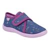 Hausschuh RICHTER "Mia WMS: Mittel", Kinder, Gr. 33, blau (blau, rosa), Baumwolle, kontrastfarbene Details, casual, Schuhe, Kindergartenschuhe mit WMS, Größenschablone zum Download