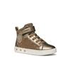 Sneaker GEOX "J SKYLIN GIRL Blinkschuh", Kinder, Gr. 30, beige, platin, Synthetik, Textil, metallic, Glitzer, sportlich, Schuhe, Schnürboots mit Glitzer, Blinkfunktion, Größenschablone zum Download