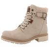 Winterboots TOM TAILOR, Damen, Gr. 36, beige, Lederimitat, Textil, casual, Schuhe, Workerboots, Hiking Boot mit Blockabsatz