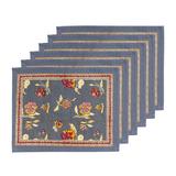 Couleur Nature Pansy 18" Cotton Placemat Cotton in Gray/Red | 18 W x 15 D in | Wayfair 30-13-6