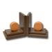 One World Circle Non-skid Bookends Wood in Brown/Orange | 7 H x 6.75 W x 5 D in | Wayfair BG00065751