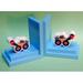 One World Loader Non-skid Bookends Wood in Blue/Brown | 7 H x 6.75 W x 5 D in | Wayfair BG00038624