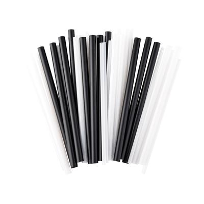 Tablecraft 700107 7 3/4" Wrapped Straws - PLA, Black, Pack of 300