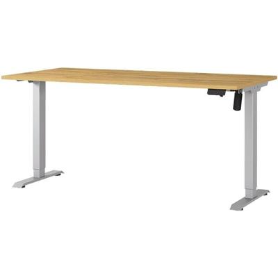 Germania-Werke Schreibtisch höhenverstellbar (elektrisch) »Boras« 160 cm Grandson-Eiche-Nb./Silber, 160x119x80 cm Image