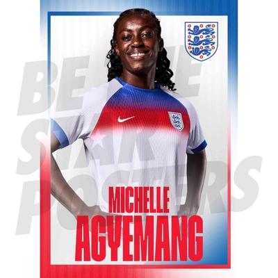 England Lionesses Michelle Agyemang 25/26 Heim-Porträtfoto A3-Poster Image