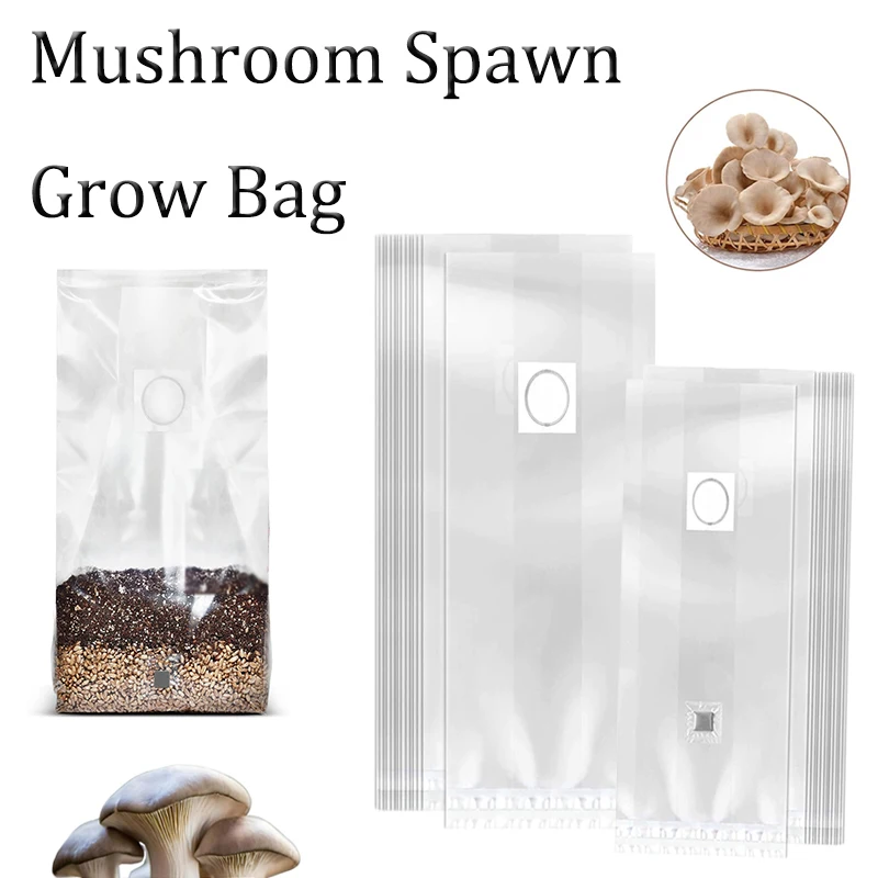 10–20 Stück Pilz-Wachstumsbeutel, Hochtemperatur-Kunststoff-Gartenpflanzbeutel, mit/ohne Injektionsanschluss, für die Pilzanbau Image