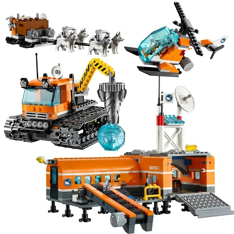 Geeignet für Bausteine der City-Serie Polar Adventure Arctic Base Camp Eisbär MOC Spielzeug Kinder Weihnachtsgeschenke Image