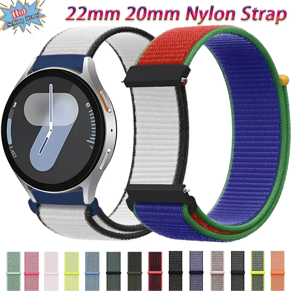 22 mm 20 mm Nylonarmband für Huawei Watch GT5-4 Flaggen-Stil Armband Armband Amazfit Bip 6/Active 2/Balance 2 Galaxy Watch 7 6 5 4 Image