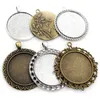 5 teile/los 35mm Innen größe antike Bronze und Silber Farben plattiert Vintage Barock Stil Cabochon Basis Einstellung Charms Anhänger