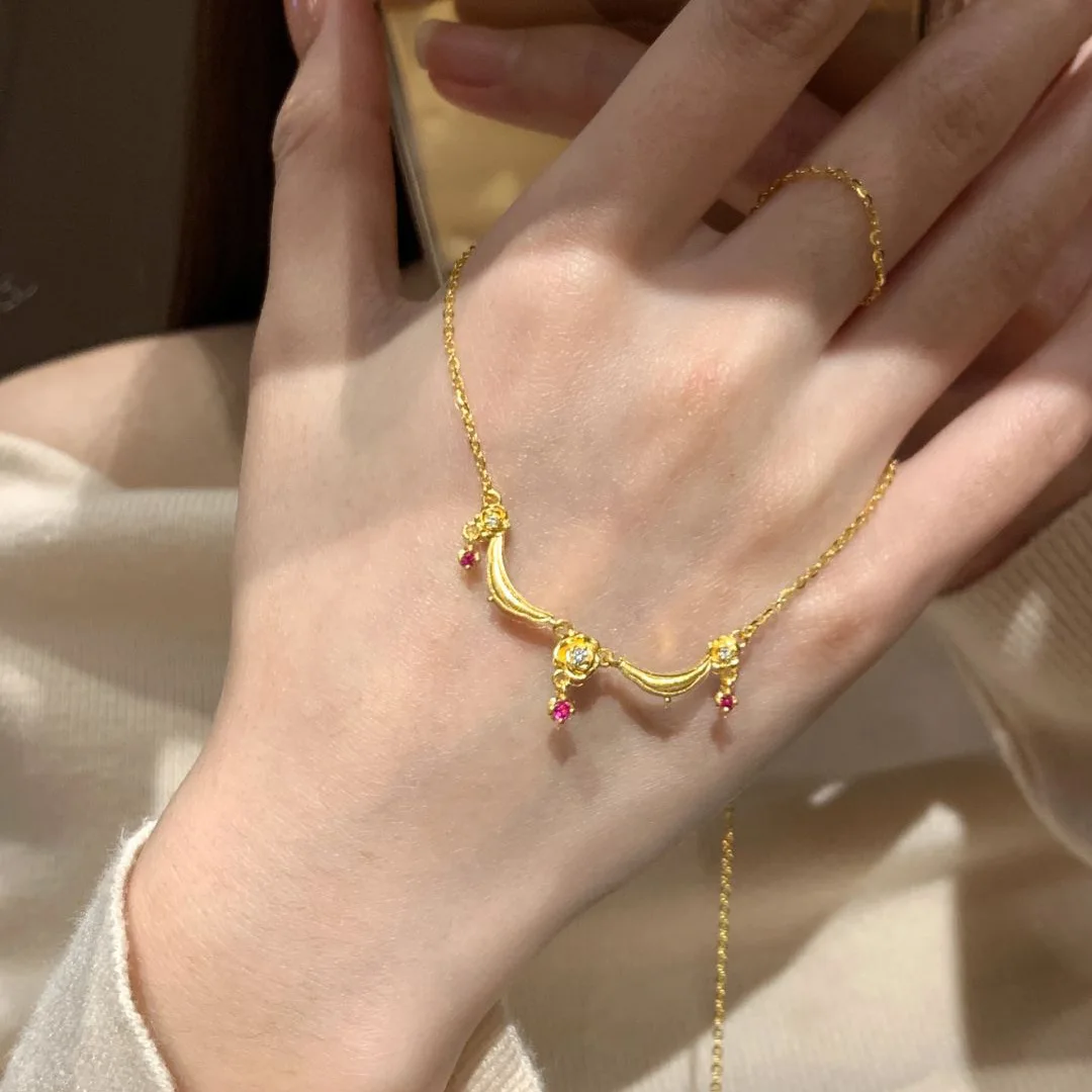 Neu im romantischen Palast-Stil, Rosenblüten-Inlay-Diamant-Halskette für luxuriöse Frauen, Retro-Kragenkette, Hochzeit, Schmuck, Geschenke Image