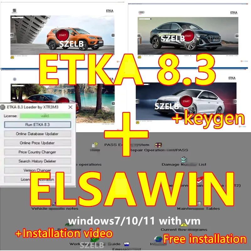 2025Latest Car Repair Software Elsawin 6.0 Etka 8.3 Electronic Parts Catalog Elsa win 6.0 For V-W For A-udi Car Software
