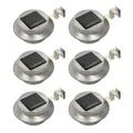 6 Stück runde LED-Solar-Außenleuchten, 12 cm, weiß, für den Außenbereich, Gartenbeleuchtung, Outdoor-Gartendekoration