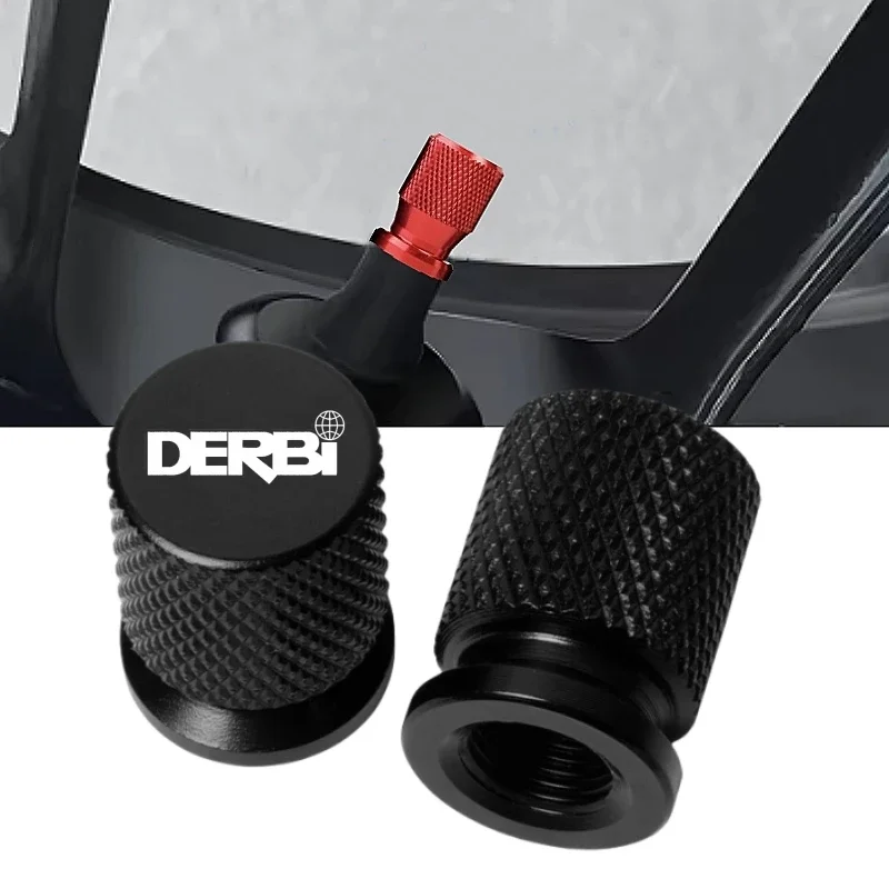 Zubehör Für DERBI DERBI VARIANT SPORT R Für DERBI logo Motorrad CNC Reifen Ventil Air Port Stem Abdeckung Kappe Stecker Image