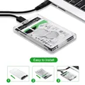 Custodia per disco rigido mobile trasparente SSD meccanico SATA USB 3.0 da 2,5 pollici Custodia per unità a stato solido per archiviazione e trasferimento dati