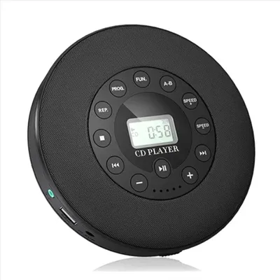 JABS-Portable CD Player With Speaker With FM Transmitter Headphones AUX USB Anti-Skip Support Recording Built In Mic