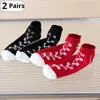 2 Paar lustige Schuh druck Socken Mode Harajuku Stil Hip Hop niedliche Mode weiche Damen Hausschuhe und Socken