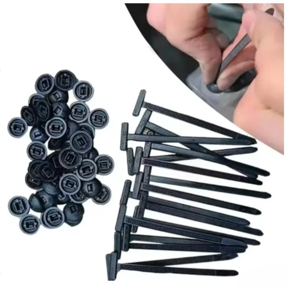10–100 Stück universelle multifunktionale Kabelbinder, Mehrzweck-Kabel, Kabelbinder, Schnallen durch Stifte, Kabelbinder mit Schnallenabdeckungen Image