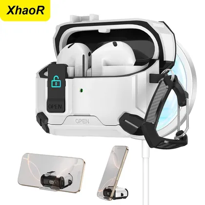 Security Lock Earphone Cover For Samsung Galaxy Buds 3/Buds3 Pro With MagSafe Protective Case Keychain Cleaning Kit Phone Stand