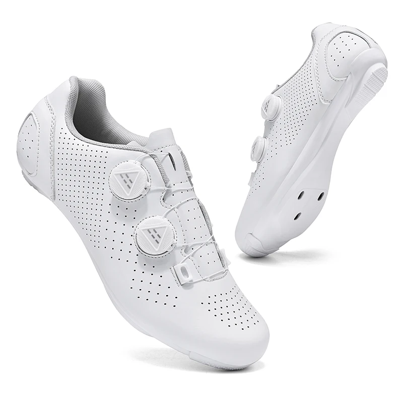 Reine Weiße Radfahren Schuhe Atmungsaktive Männer Professionelle Rennrad Schloss Schuhe Flache Pedal Harte Sohle Frauen SPD Fahrrad Racing Schuhe
