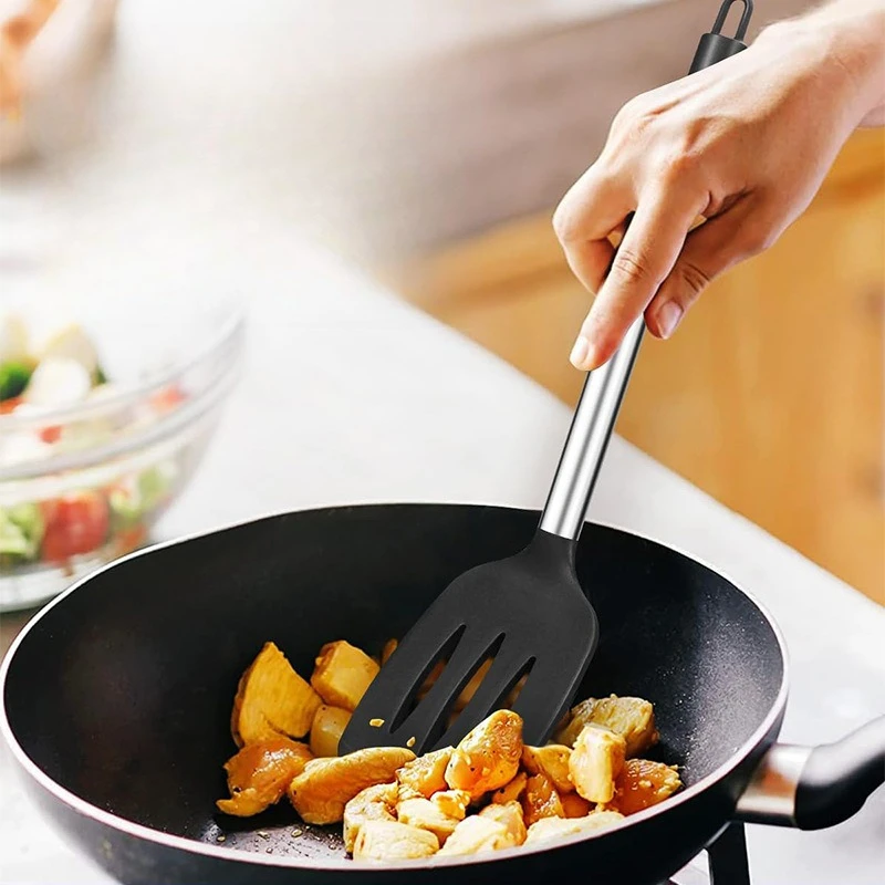 1/2Pcs Silikon Spachtel Set Hitzebeständige Antihaft Steak Spachtel Küche Kochen Utensilien Kochgeschirr Kochen Werkzeug Set spatel Kit Image