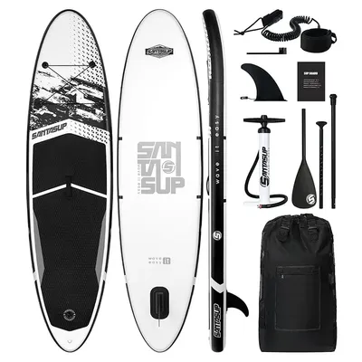 SUP Inflatable Paddle Board, WHITE FIRE, Stand Up Paddle Board, Double Layer Sup Board, Water Sport Surf Set, 320*81*15cm
