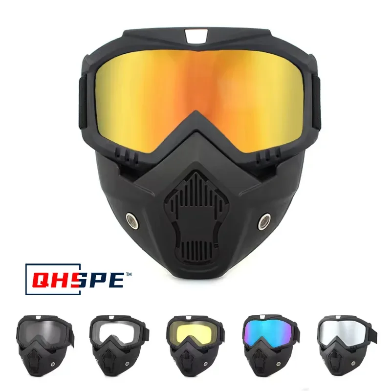 Schutzbrille mit vollem Gesicht, HD-Transparent, beschlagfrei, sanddicht, Schutzbrille für Elektroschweißen, vielseitige, atmungsaktive, winddichte Maske Image