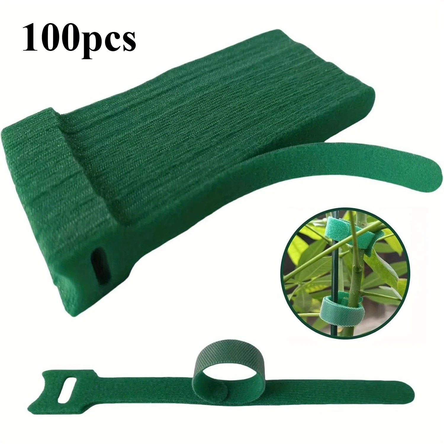 Wiederverwendbare, 6 Zoll verstellbare, rutschfeste Nylon-Pflanzenbinder mit Klettverschlüssen, für Kletterpflanzen, Unterstützung und Gartenarbeit Image