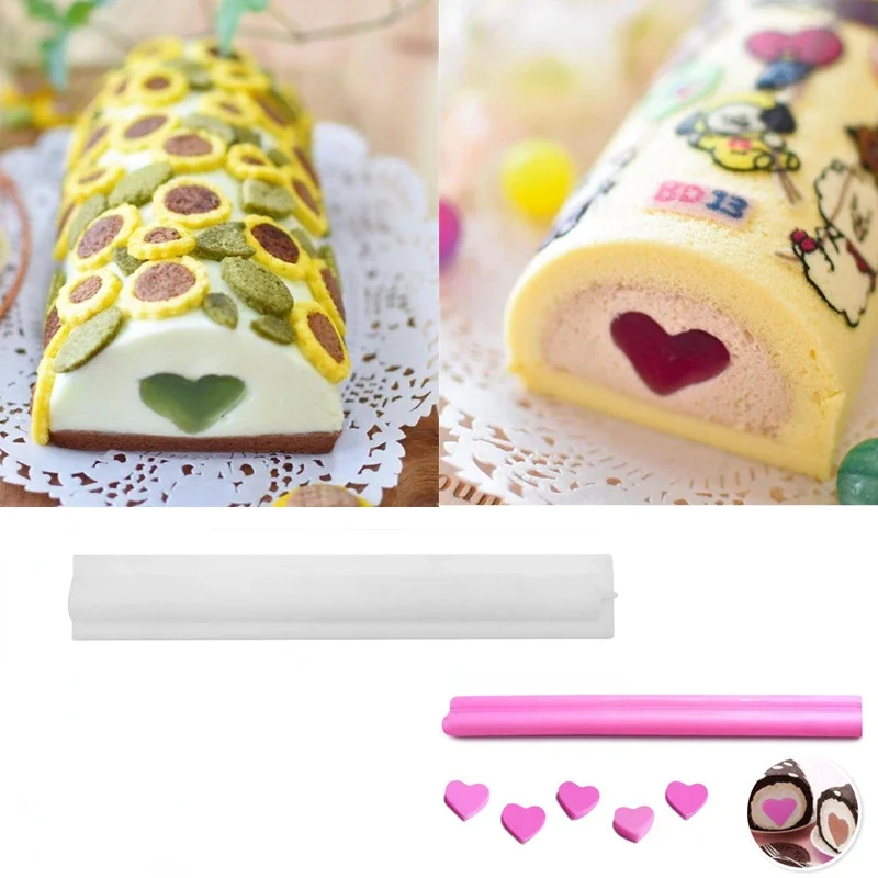 Neue Sandwich Liebe Silikon Kuchen Form DIY Weihnachten Baum Mooncake Kuchen Rolle Sandwich Schicht Kuchen Form Küche Zubehör Image