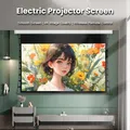 Schermo per proiettore a tensione con linguetta motorizzata ALR Materiale diamante nero di alta classe 60-150 pollici per proiettori a lungo lancio Supporto 4K 3D