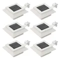 6 Stück LED-Solar-Außenleuchten, quadratisch, 12 cm, weiß, für den Außenbereich, Gartenbeleuchtung, Outdoor-Gartendekoration