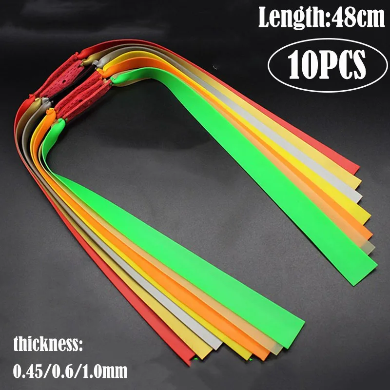 10-teiliges leistungsstarkes Katapult-Latexband, flaches elastisches Band, Schleuder, Jagd, Ersatzzubehör, elastische Schleuder aus Naturkautschuk Image