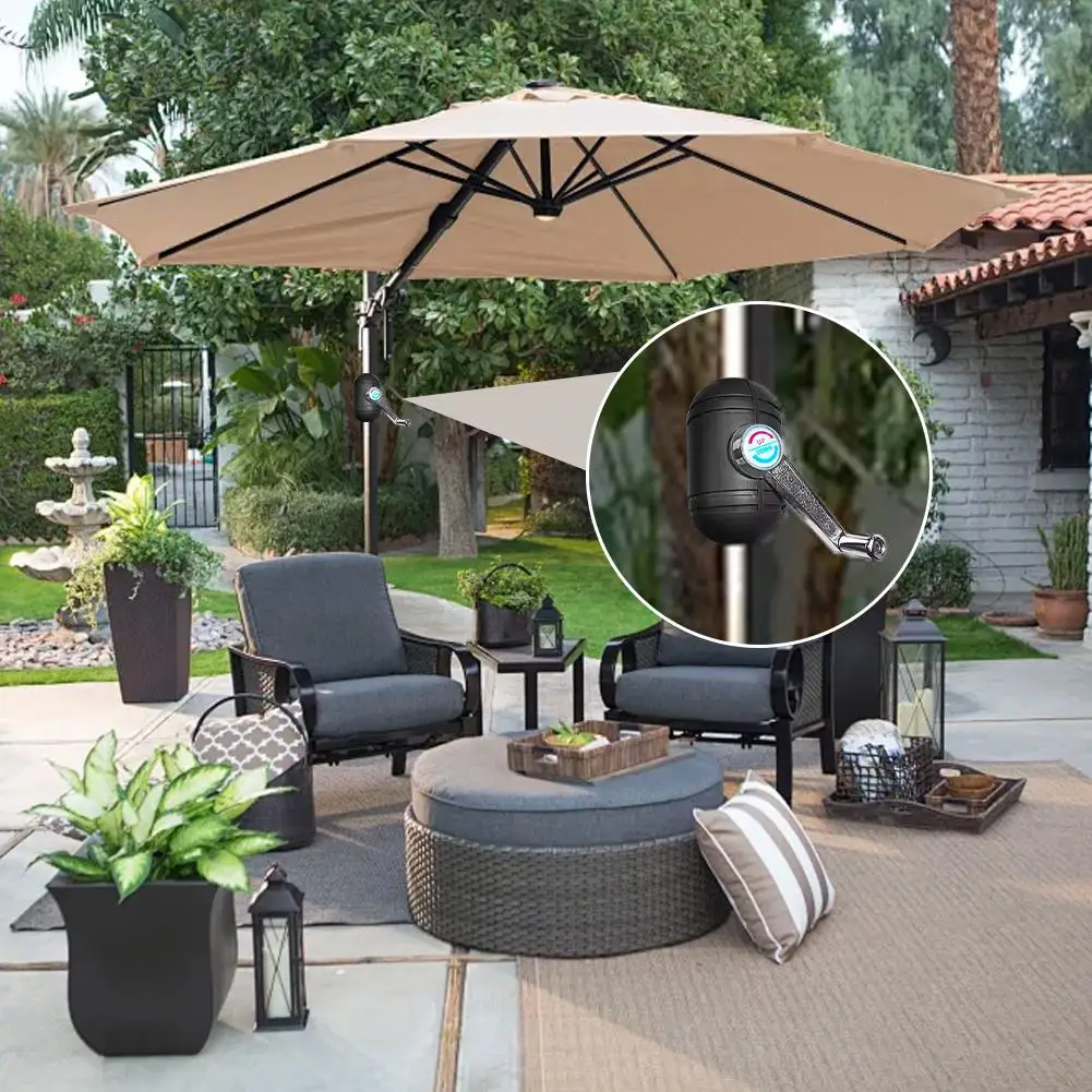 Ersatzteile-Set für Terrassenschirme im Freien – Gartenschirme, neigbarer Mechanismus, Kurbel für Gartenteil, Terrassenschirm-Zubehör Image