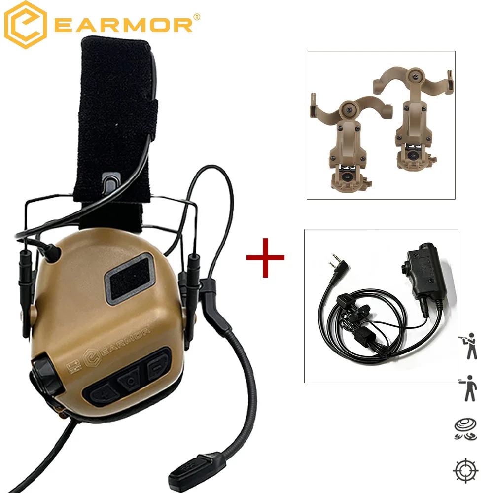EARMOR M32 SE Outdoor Taktische Elektronische Schießen Ohrenschützer Noise Reduction Headset Professionelle Kommunikation Kopfhörer Image