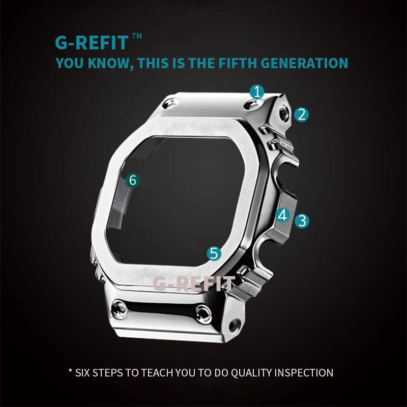 G-Refit DW5600 5610 GW-M5610 G5600E GW-B5600 GB5600 Metalllünette Armband Edelstahl Armband Gehäuse Zubehör mit Werkzeug Image