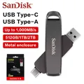 SanDisk OTG USB 3.2 Tipo-C Tipo-A Pen Drive per iPhone 15 16 Max 1000 Mb/s Chiavetta USB in metallo 512 GB 1 TB 2 TB Disco ad alta capacità