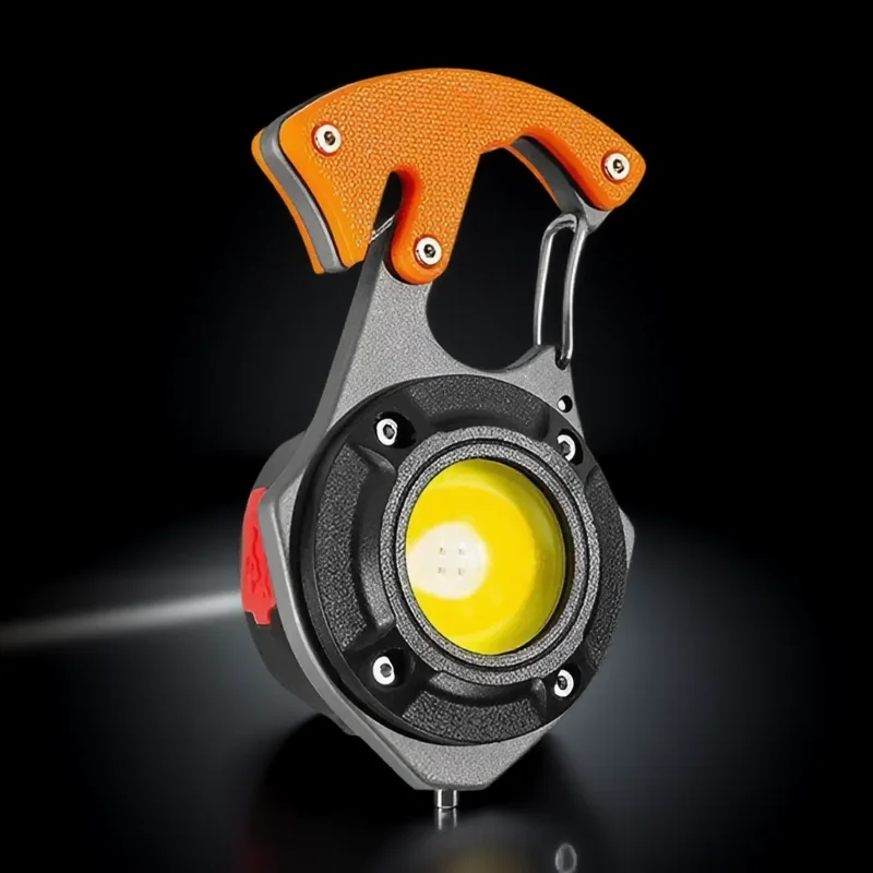 Multifunktionale wiederaufladbare LED-Licht-Schlüsselanhänger-Mini-Taschenlampe für Outdoor, Camping, Wandern, Angeln, Grillen Image