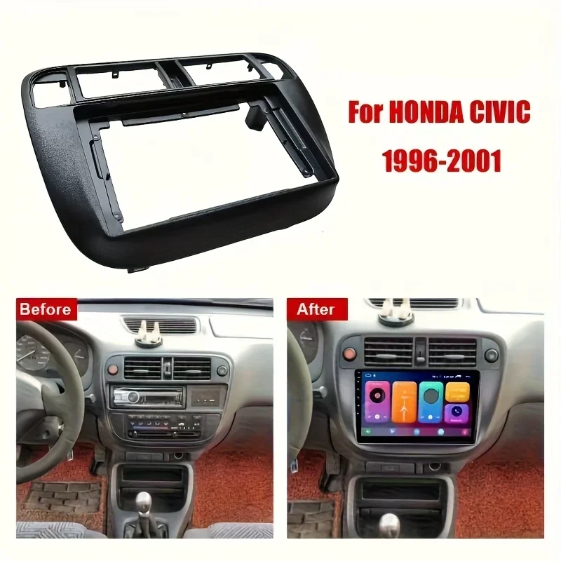Auto-Faszien-Radio-Panel für Honda Civic (EJ/EK/EM) 1995–2001, Armaturenbrett-Set, Installationsadapter, Facia-Konsole, Lünette, Platte, Verkleidung Image