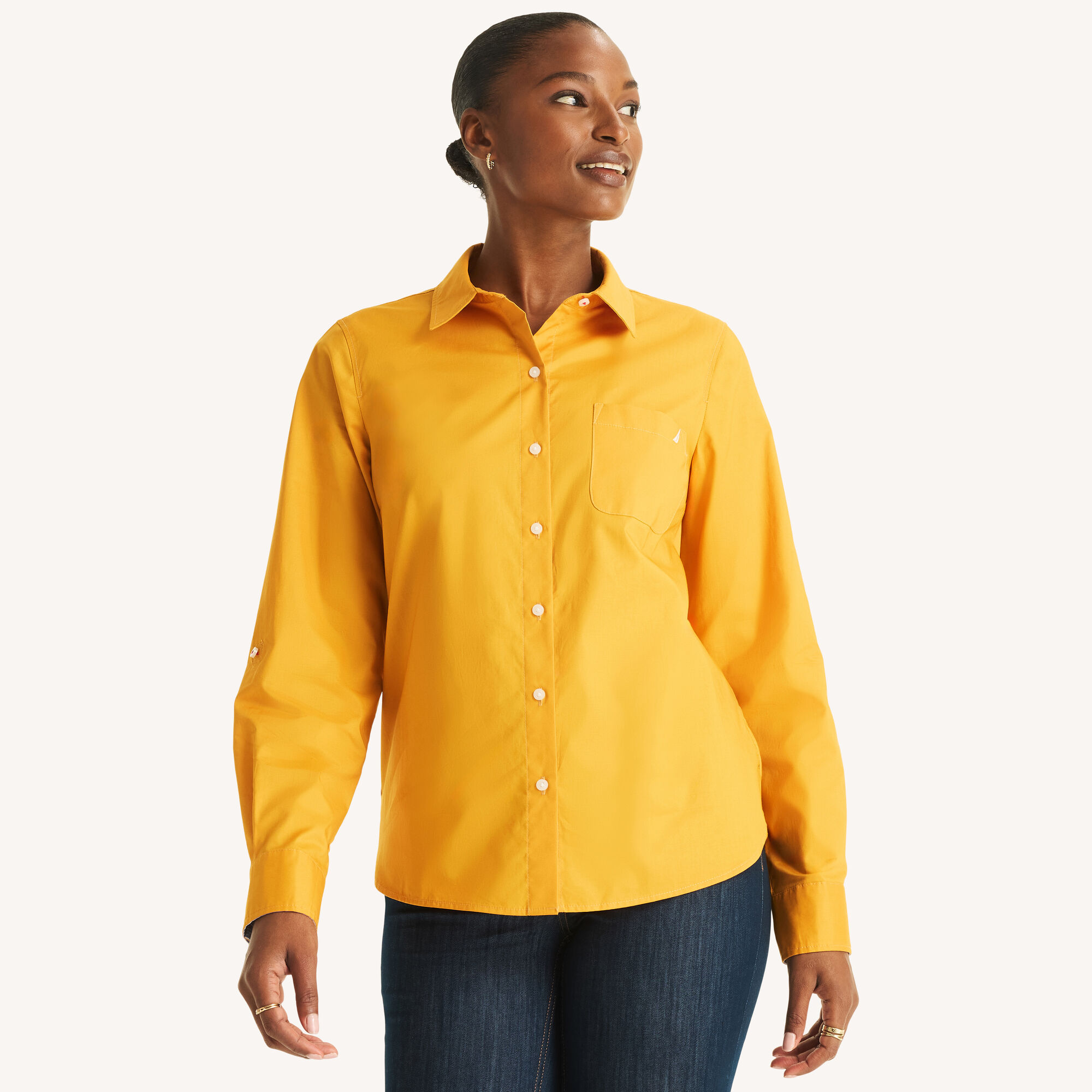 Nautica Women's Button-Up Shirt 701 (Sun), M