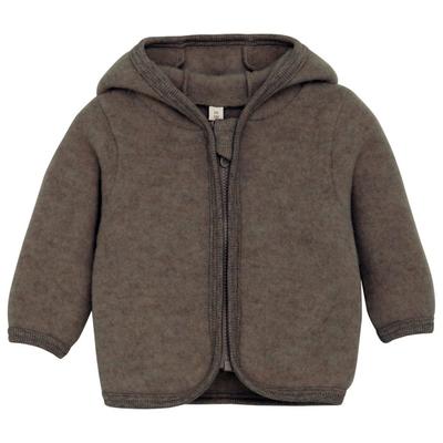 Huttelihut - Baby's Jacket Bear Ears Wool Fleece - Merinojacke Gr 74 braun Image