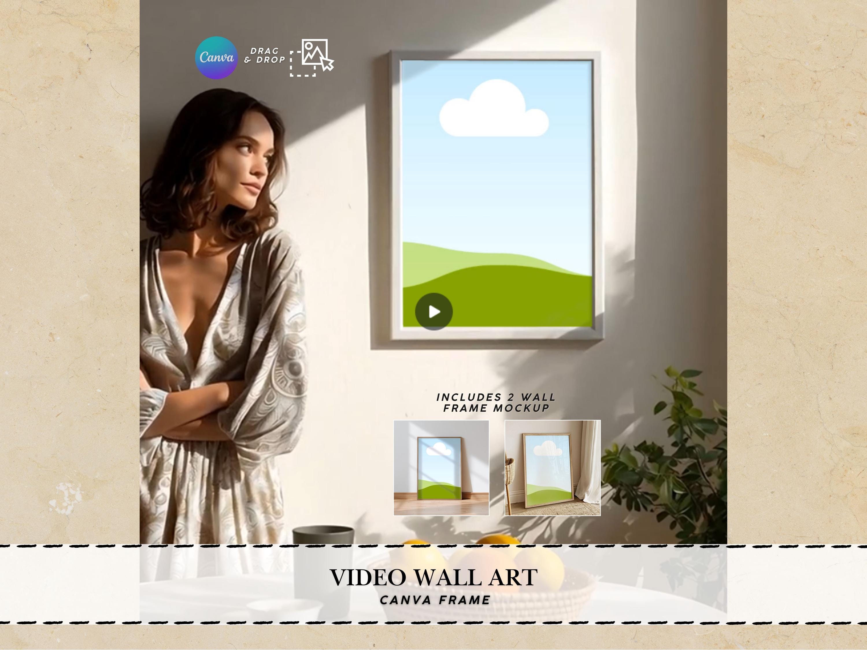 Cornice mockup persona Cornice mockup video Poster mockup video Contenuto Cornice poster video Mockup animato Canva video mockup Canva video frame
