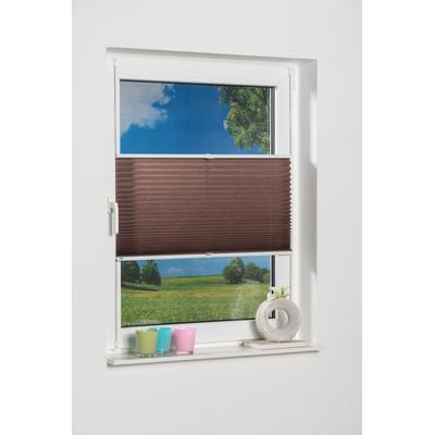 Plissee K-HOME "Klemmfix Pisa" Gr. 2, braun (mokka), B:50cm H:130cm, Obermaterial: 100% Polyester, Plissees, Crushed-Optik Image