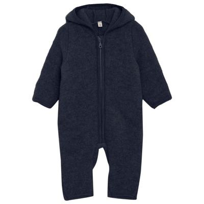 Huttelihut - Kid's Pram Suit Bear Ears Wool Fleece - Overall Gr 80 blau Image