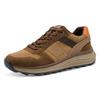 Sneaker MARCO TOZZI, Herren, Gr. 46, cognac kombinert, Lederimitat, kontrastfarbene Details, sportlich, Schuhe, Freizeitschuh, Halbschuh, Schnürschuh im Materialmix