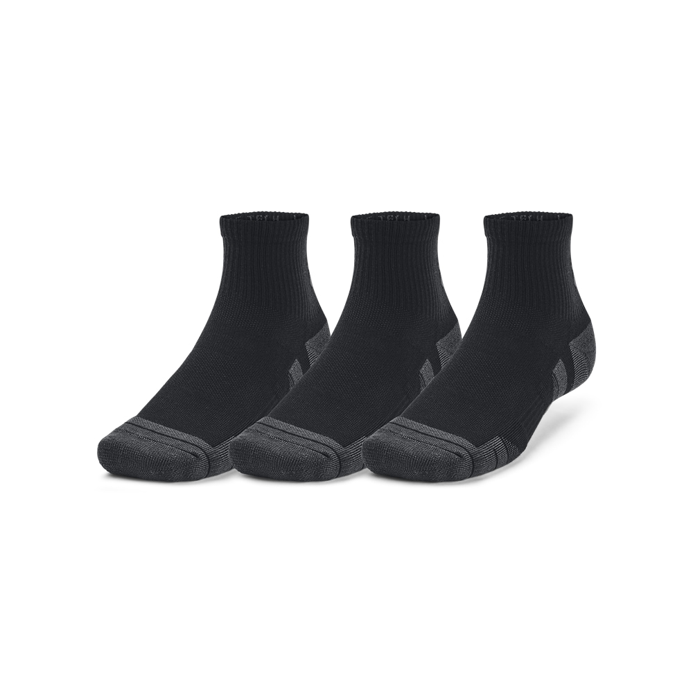 Sportsocken UNDER ARMOUR "UA PERFORMANCE TECH 3PK QTR", Herren, Gr. M365415, schwarz (schwarz 001), Obermaterial: 98% Polyester, 2% Elasthan, Socken Image