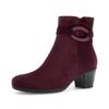 Stiefelette GABOR, Damen, Gr. 38,5, lila (beere), Veloursleder, unifarben, elegant, Schuhe, Blockabsatz, Businessschuh in schmaler Form