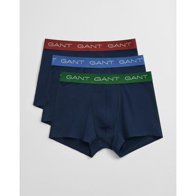 Trunk GANT "TRUNK 3-PACK", Herren, Gr. XXXL, blau (marine), Webqualität, Obermaterial: 95% Baumwolle, 5% Elasthan, unifarben, körpernah, Unterhosen, Mit elastischem Bund Image