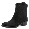 Stiefelette MARCO TOZZI, Damen, Gr. 41, schwarz, Textil, unifarben, schimmernd, modisch, Schuhe, Blockabsatz, Westernboots mit funkelenden Strasssteinen besetzt
